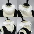 thumbnail image 3 of SIEYIO Women Ribbon Ruffled Fake Collar Victorian Renaissance Neck Ruff Satin Choker, 3 of 10