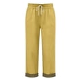 thumbnail image 5 of Cropped Beach Pants for Women 2026 Spring Summer Relaxed Fit Elastic Waist Straight Leg Lightweight Linen Pants with Pockets, 5 of 6
