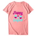 thumbnail image 2 of EQWLJWE Oversized Shirts for Women Casual Happy Easter Graphic Solid Color Short Sleeves Round-Neck Loose Summer Blouse Tops for Travel Vacation, 2 of 4