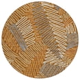 thumbnail image 2 of HomeRoots 593976 8 ft. Orange, Beige & Gray Round Floral Washable Indoor & Outdoor Area Rug, 2 of 5