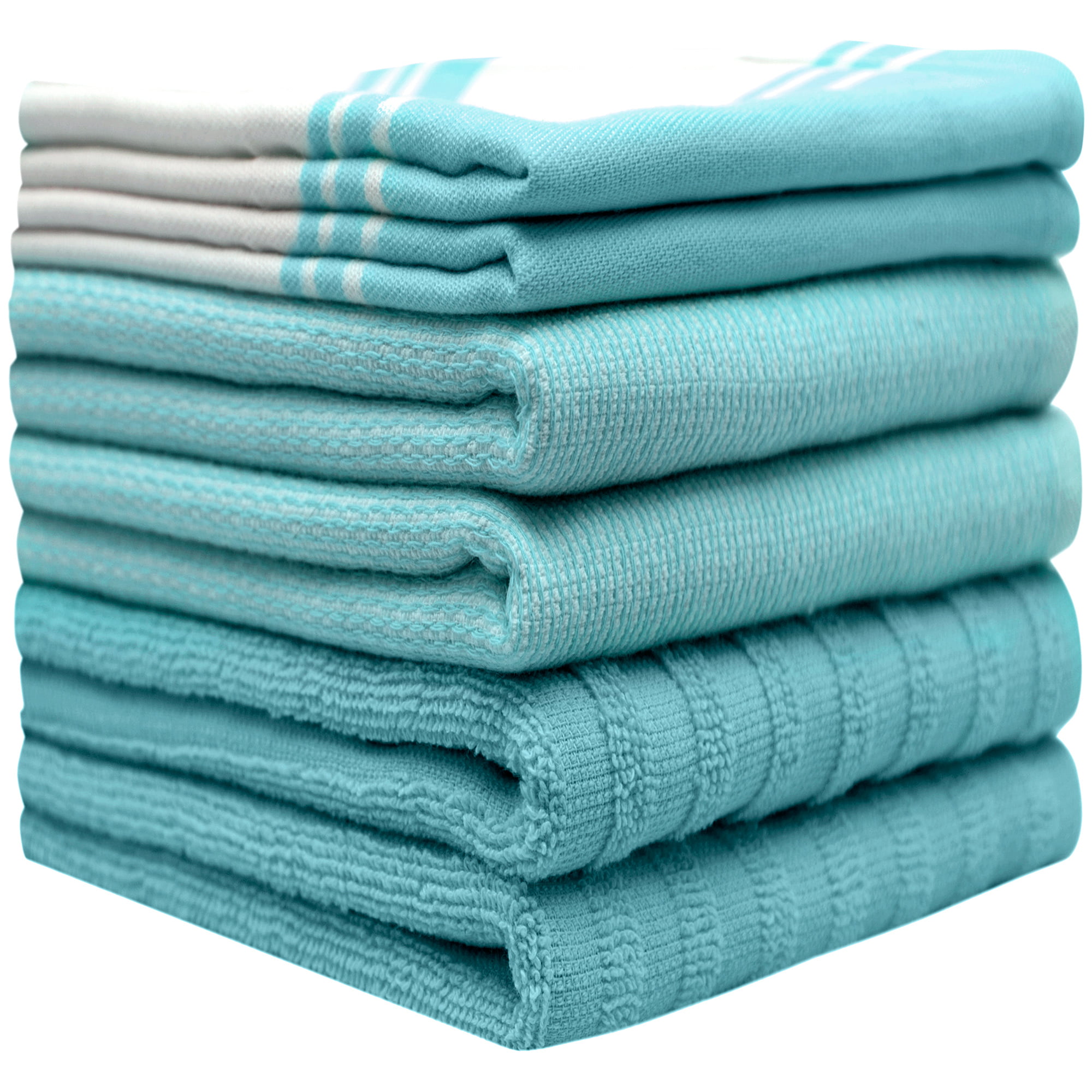 Brookyn Stripe Kitchen Towel 18x28 inch Teal,100% Cotton, Quick Dry, Tea  Towels, Bar Towels, Highly Absorbent, Cleaning Towels, Kitchen Tea Towels