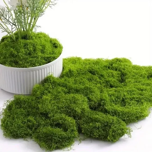 Artificial Moss Grass Turf Decoration, Faux Greenery Plant for DIY Bonsai, Fairy Garden & Micro Landscape, Decorative Artificial Moss Shrub for Home, Office, Garden, Wedding, Party and Craft Projects
