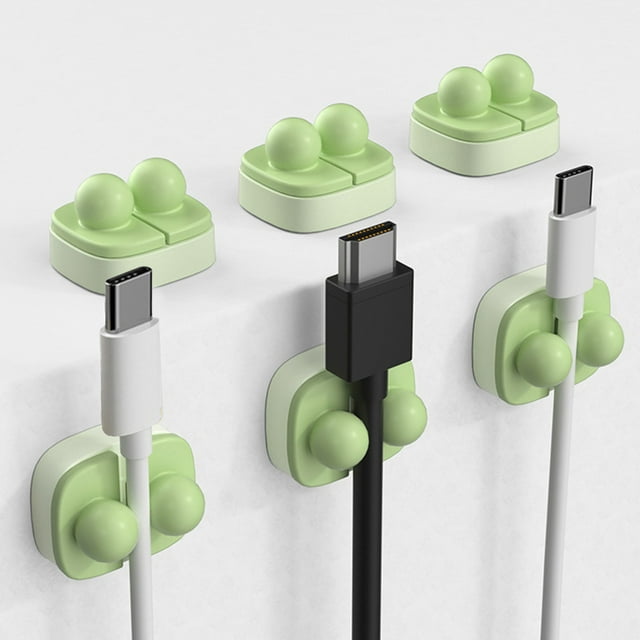 Qiweii 6PCS Desktop Cable Management Clamps, Data Charging Wire Mouse Cable Fixing Devices, Cable Buckles Organizer