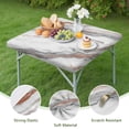 thumbnail image 4 of White Marble Copper Line Pattern Square Fitted Tablecloth with Elastic Edge,Square Table Cover,Washable Elastic Table Cover for Home Kitchen Party Decor 34"x34", 4 of 6