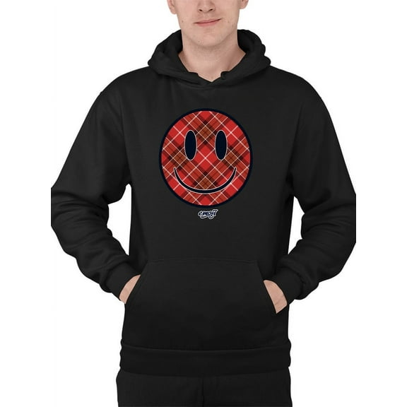 Plaid Smile - Trendy Checkered Emoji Design Men's Hoodie