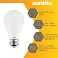 thumbnail image 4 of Sunlite LED A19 Light Bulbs, 11 Watts (75W Equivalent), Medium Base (E26), Non-Dimmable, Frost, UL Listed, 3000K - Warm White 6-Pack, 4 of 8