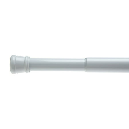 Shower Stall-Sized Steel Shower Curtain Tension Rod in White