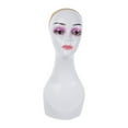 thumbnail image 4 of Cabeza de maniquí calva, cabeza de entrenamiento lisa, soporte para peluca con cabeza de maniquí de hombro para Sombra de ojos violeta, 4 of 9