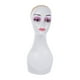 thumbnail image 4 of Cabeza de maniquí calva, cabeza de maniquí portátil, cabeza de entrenamiento suave con hombro, soporte de exhibición para peluca, sombreros, bufandas, Sombra de ojos violeta, 4 of 8
