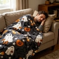 thumbnail image 4 of Halloween Throw Blanket 39x27in Fleece Flannel Couch Cover, Soft Plush Blanket for Sofa Bed Office, Warm Cozy Halloween Decorations Gift by OVFUIZ, 4 of 9