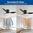 thumbnail image 3 of Miniyam 40" Ceiling Fan without Light, 3 Blades, with 6 Speeds, Reversible, DC Motor, Low Profile Ceiling Fan with Remote Control for Living Room Kitchen Bedroom, 3 of 7