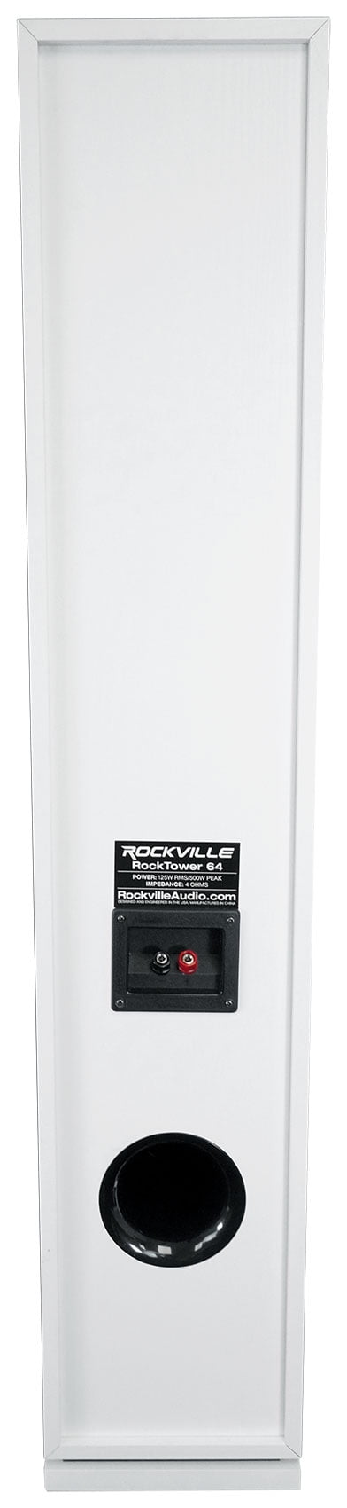 (1) Rockville RockTower 64W White Home Audio Tower Speaker Passive 4 Ohm