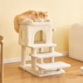 thumbnail image 2 of Furcato Cat Tree with 3 Steps, 28.7 inches Cat Tower for Indoor Cats, Cat Condo with Sisal-Covered Scratching Posts, Beige, 2 of 7