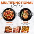 thumbnail image 4 of KICHLY Cast Iron Dutch Oven with Dual Purpose Skillet Lid, 5.QT Cast Iron Pot with 10.6 in Griddle Pan, Pre-Seasoned Heavy Duty Pot, 4 of 7