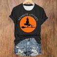 thumbnail image 2 of HCURIBAD Clearance! T Shirts for Women, Graphic Tees Women's 2024 New Halloween Printed Loose Round Neck Drop Shoulder Short Sleeve T Shirt, Funny T-shirts, Womens Casual Tops Orange S, 2 of 4