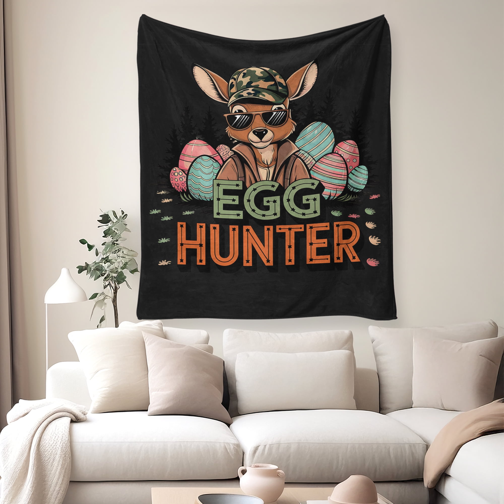 Easter Throw Blanket, Warm Fleece Flannel Bed Blanket, Lightweight Easter Blanket for Sofa Bed Couch 50"x60"
