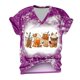 thumbnail image 2 of Fiudx Ropa de Mujer Camiseta Estampada a La Moda para Mujer, Blusa de Manga Corta, Tops Informales con Cuello Redondo, 2 of 4