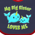 thumbnail image 4 of Inktastic My Sister Loves Me- Cute Narwhal Boys or Girls Baby Bib, 4 of 4