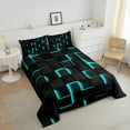 thumbnail image 4 of Erosebridal Gradient Checkered Bedding King Comforter Set,Buffalo Stereoscopic Bedding Sets King with Comforter,Geometry Decor,Reversible,Super Cozy,3-Piece, 4 of 7
