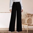 thumbnail image 2 of Htigea Womens Straight Leg Dress Pants High Waisted Button Pleated Business Trousers Solid Color Office Work Commute Pant Black S, 2 of 8