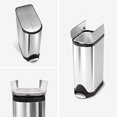 thumbnail image 5 of simplehuman 18 Liter / 4.8 Gallon Butterfly Lid Kitchen Step Trash Can, Brushed Stainless Steel, 5 of 5