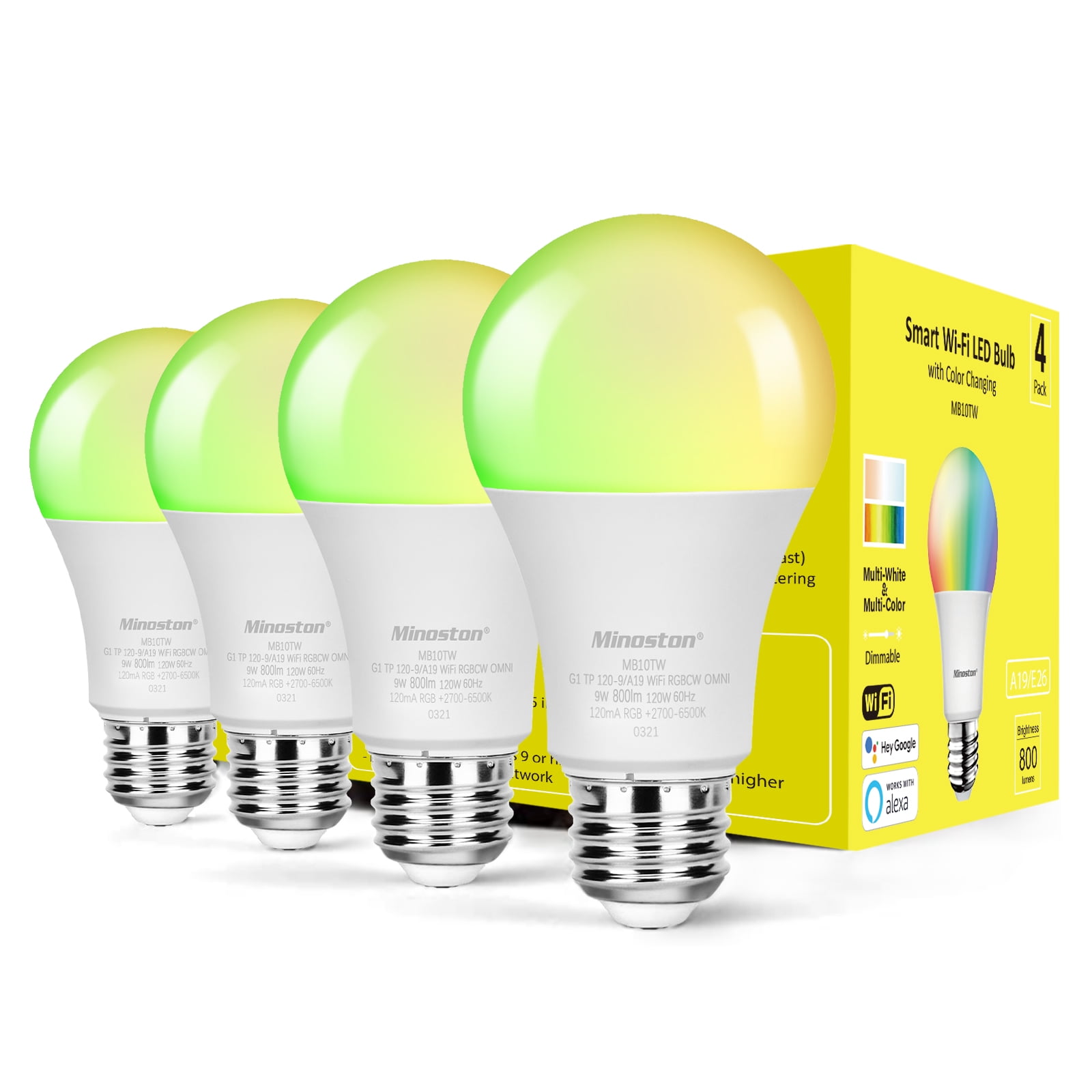 Merkury Innovations Dimmable White Color  Smart A21 Light Bulb 75W No Hub 
