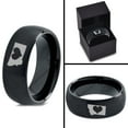 thumbnail image 4 of Tungsten Montana The Treasure State Heart Band Ring 8mm Men Women Comfort Fit Black Dome Brushed Polished, 4 of 4
