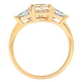 thumbnail image 4 of 2.82 ct Emerald Cut Natural Morganite 3 Stone 18K Yellow Gold Womens Engagement Ring, 4 of 5