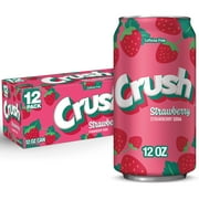 Crush Caffeine Free Strawberry Soda Pop, 12 fl oz, 12 Pack Cans