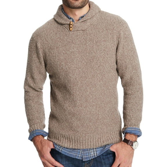 Weatherproof Mens Pullover Knit Sweater, Beige, Small