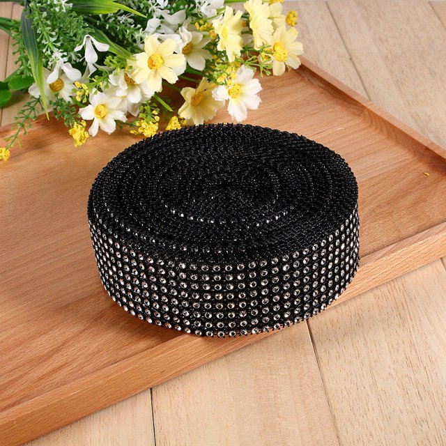 8 Rows Simulated Mesh Ribbon 10 Yards, 1.4 Inches Wide Trim to Any Size Elegant and Sparkling for Candle Holders, Cake Stands, and More