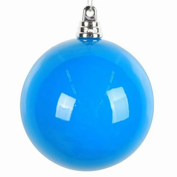 Vickerman MT250302W 3 in. Enamel Ball Ornament, Blue - 12 per Bag