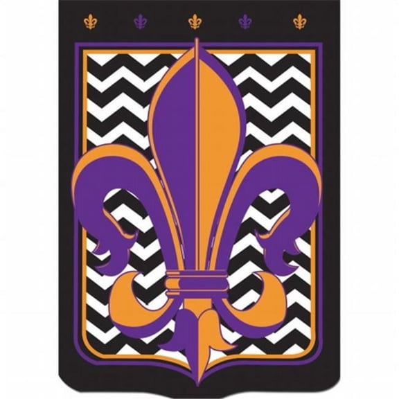 Jozie B 551 Black Chevron Flag, Purple & Gold - Large