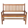thumbnail image 2 of Shine Company Traditional Hardwood Patio Porch Garden Bench in Brown, 2 of 6