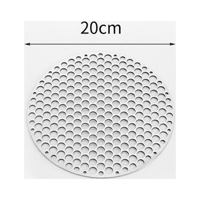 WinWay 18-30Cm Diameter Stainless Steel 304 Round Bbq Charcoal Grate Barbecue Grill with Cellular Holes Grid Mesh Net Barbecue Rack,20CM