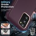 thumbnail image 5 of Compatible for Galaxy A03S Case: A03S Phone Case with [2 Pack] Tempered Glass Screen Protectors, 3 in 1 Full Body Shockproof Rubber Dustproof Rugged Defender Protection Case for AO3S,Wine Red, 5 of 17