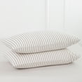 thumbnail image 7 of MooMee Striped Pillowcases 100% Washed Cotton Linen Like Textured Envelope Closure Set of 2 (White& Dark Grey Wide Stripes, King), 7 of 7
