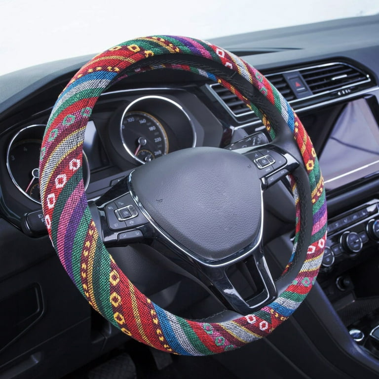 Auto Drive 1PC Steering Wheel Cover Bohaus Burst Colorful