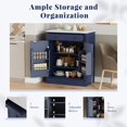 thumbnail image 2 of Modern Freestanding Kitchen Pantry, Buffet Food Storage, Coffee Bar Cabinet with Drawer, 2 Adjustable Shelves and 2 Door Shelves for Dining, Kitchen, Set of 2 (Blue), 2 of 11