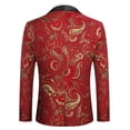 thumbnail image 5 of COOFANDY Men's Christmas Tuxedo Jacket Luxury Embroidered Wedding Blazer Dress Suit for Party Dinner, 5 of 9