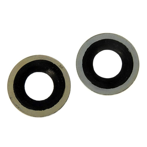 KarParts360 For Chevy S10 1995 1996 Drain Plug Gasket | 2 Pieces | Metal/Rubber Material | Yellow/Black | 0.453 Inches Inside Diameter | Replacement For 14079550, 14090908