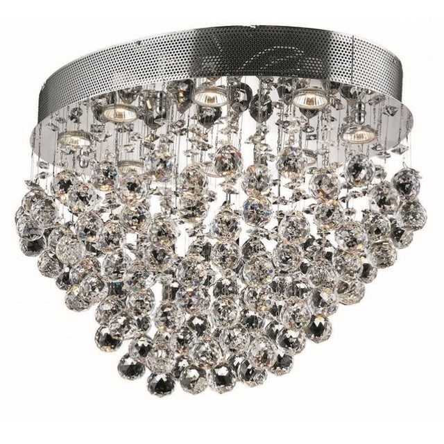 Elegant Lighting Galaxy 16" 8 Light Elements Cristal Flush Mount