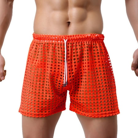 

Cargo pants for men Men s Mesh Fishnet Hollow Out Through Waist Drawstring Short Pants Home Lounge Pajamas Bottoms CHMORA