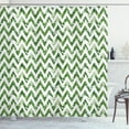 thumbnail image 1 of Ambesonne Palm Leaf Shower Curtain, Chevron Motif, 69"Wx75"L, Green White, 1 of 3