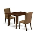 thumbnail image 2 of East West Furniture Norden 3-piece Wood Dining Set in Mahogany/Brown Beige, 2 of 5