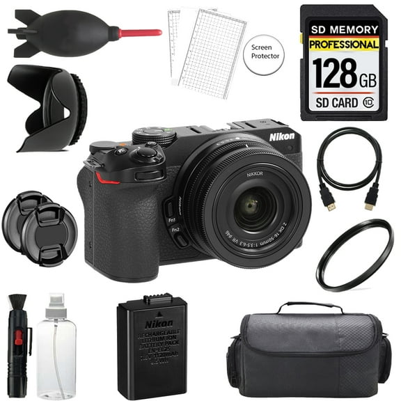 Nikon Z30 Mirrorless Camera  16-50mm Lens   128GB   Bag  UV Filter- Basic Kit (International Version)