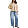 thumbnail image 2 of CHAQUETA PUFFER DE MUJER CASUAL DE MANGA LARGA CON BOTONES S KHAKI, 2 of 6