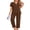 Coffee, variant on Fantaslook Womens Pajamas Sets V Neck Buttons Short Sleeve Top and Pant with Pockets Lounge Wear Set Outfits