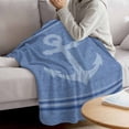 thumbnail image 3 of Nautical Anchor Blanket Soft Cozy Warm Throw Blanket for Couch, Plush Fuzzy Flannel Fleece Blankets for Sofa, Modern Blue Ocean Abstract Striped Bed Blankets Lightweight Gifts for Women, 40"x50", 3 of 9