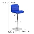 thumbnail image 6 of Emma + Oliver Blue Vinyl Adjustable Height Barstool with Rolled Seat, 6 of 12